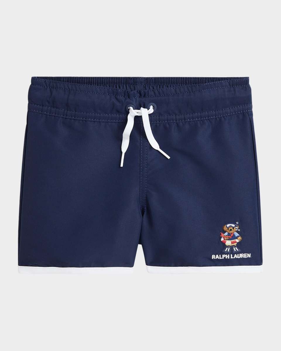 Boy's Polo Embroidered Swim Trunks, Size 2-7